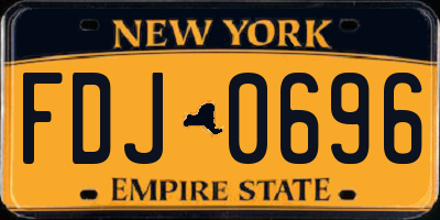 NY license plate FDJ0696