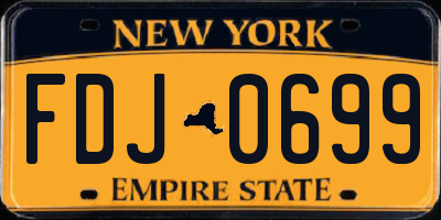 NY license plate FDJ0699