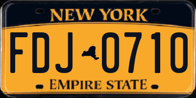 NY license plate FDJ0710