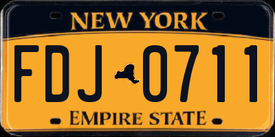NY license plate FDJ0711