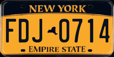 NY license plate FDJ0714