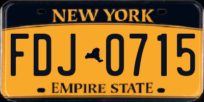 NY license plate FDJ0715