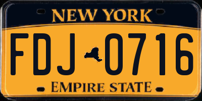 NY license plate FDJ0716