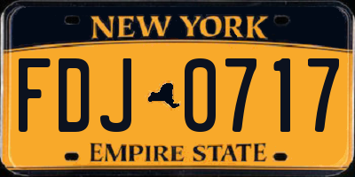NY license plate FDJ0717