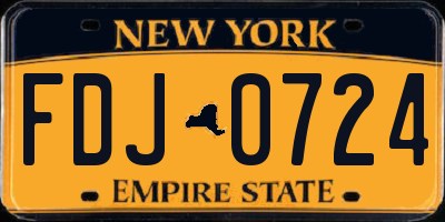 NY license plate FDJ0724