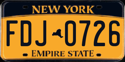 NY license plate FDJ0726