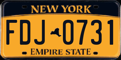 NY license plate FDJ0731