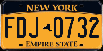 NY license plate FDJ0732