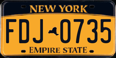 NY license plate FDJ0735