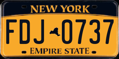 NY license plate FDJ0737