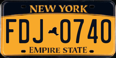NY license plate FDJ0740