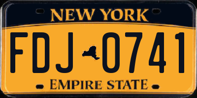 NY license plate FDJ0741