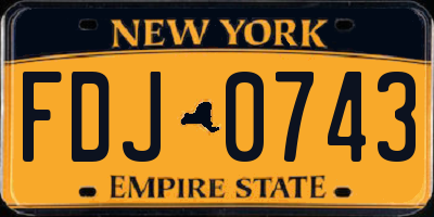 NY license plate FDJ0743