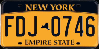 NY license plate FDJ0746