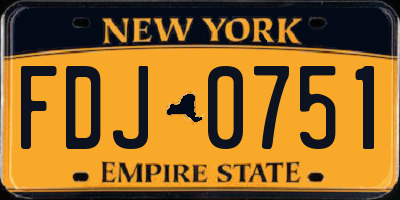 NY license plate FDJ0751