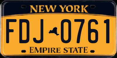 NY license plate FDJ0761