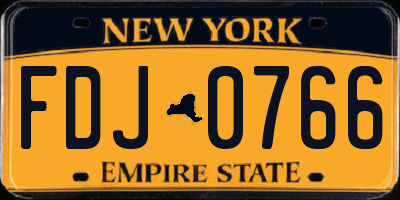 NY license plate FDJ0766