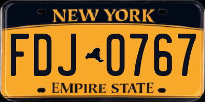NY license plate FDJ0767