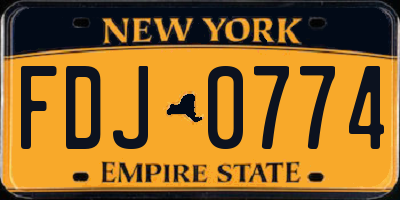 NY license plate FDJ0774