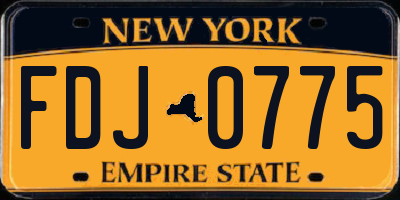 NY license plate FDJ0775