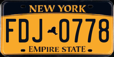 NY license plate FDJ0778