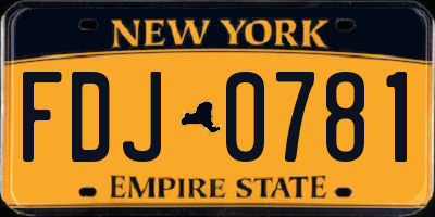 NY license plate FDJ0781