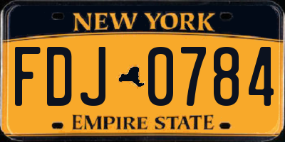 NY license plate FDJ0784