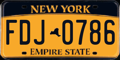 NY license plate FDJ0786