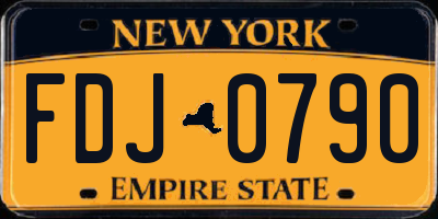 NY license plate FDJ0790