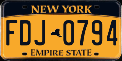 NY license plate FDJ0794