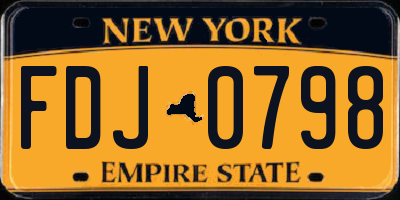 NY license plate FDJ0798