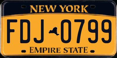 NY license plate FDJ0799
