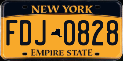 NY license plate FDJ0828