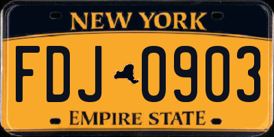 NY license plate FDJ0903