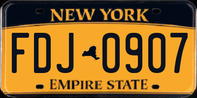 NY license plate FDJ0907