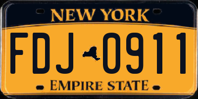 NY license plate FDJ0911