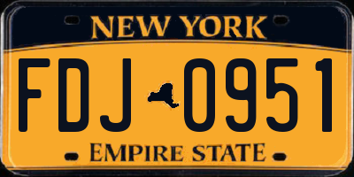 NY license plate FDJ0951