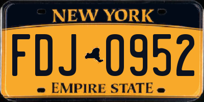 NY license plate FDJ0952