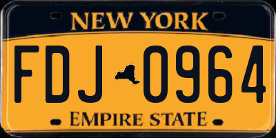 NY license plate FDJ0964