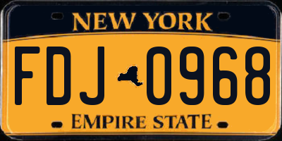 NY license plate FDJ0968
