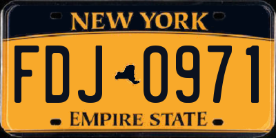 NY license plate FDJ0971