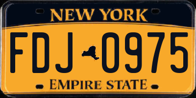 NY license plate FDJ0975
