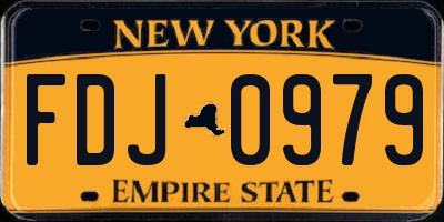 NY license plate FDJ0979