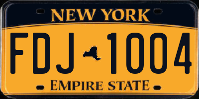 NY license plate FDJ1004