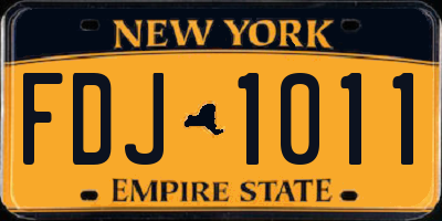 NY license plate FDJ1011