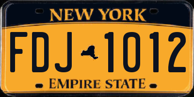NY license plate FDJ1012