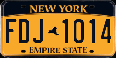 NY license plate FDJ1014