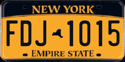 NY license plate FDJ1015