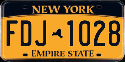 NY license plate FDJ1028