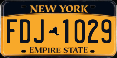 NY license plate FDJ1029